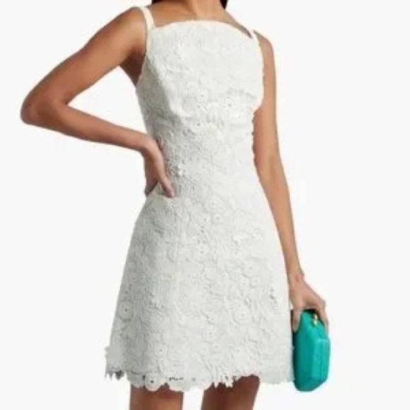 Carolina Herrera Square Neck Mini Dress in White - Picture 3 of 16